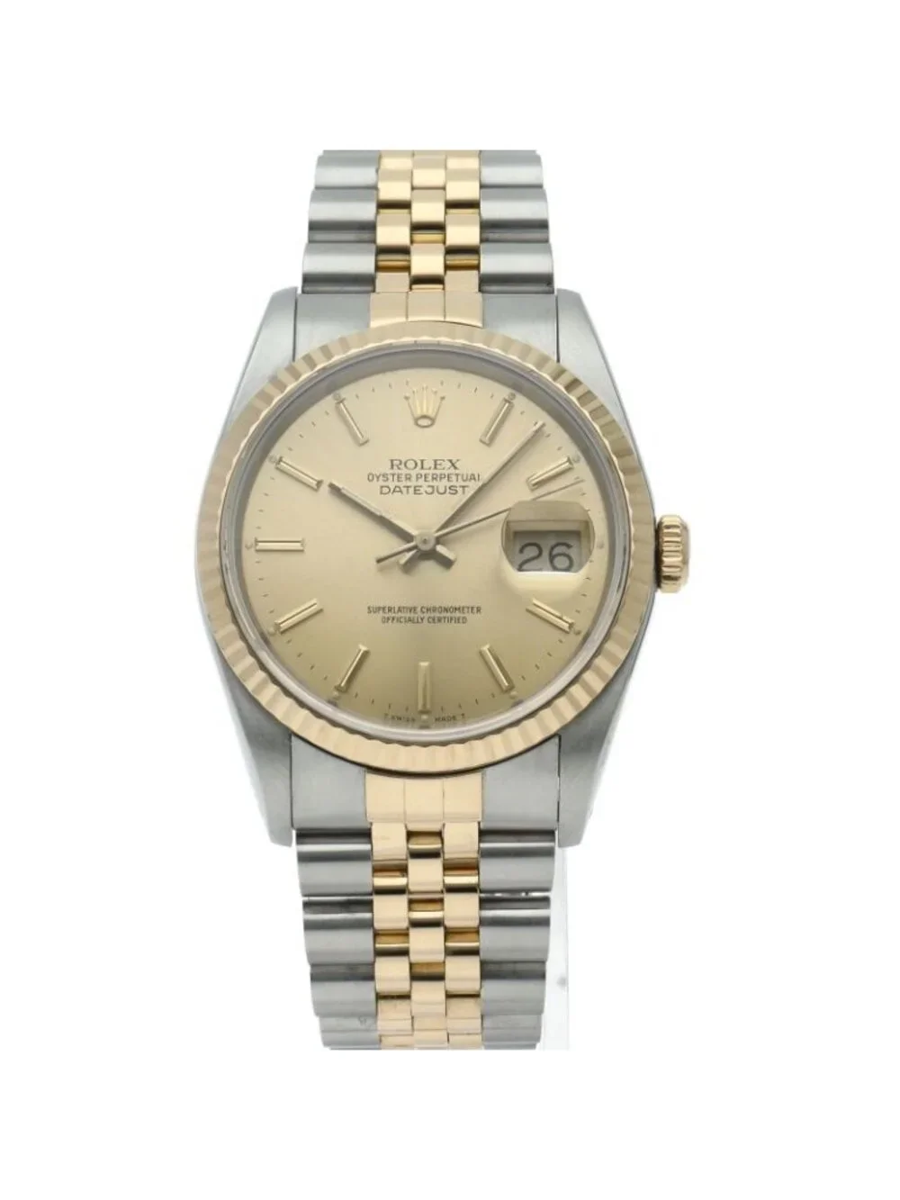 Rolex Datejust Watch Box Repair Book 18k Yellow Gold SS Champagne